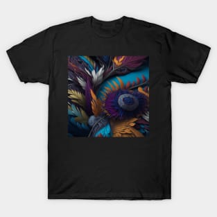 Kaleidoscope of feathers pattern T-Shirt